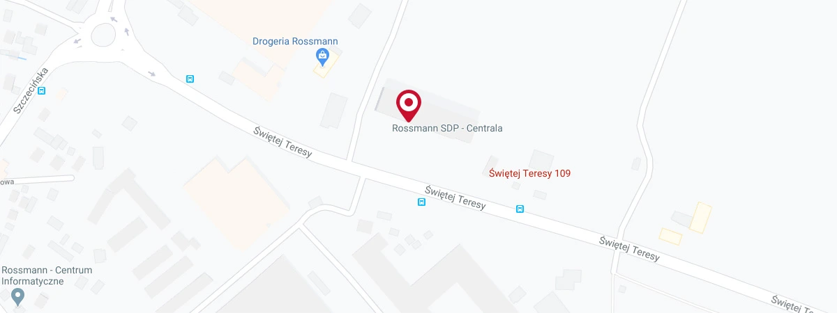 Mapa z lokalizacją siedziby firmy Rossmann
