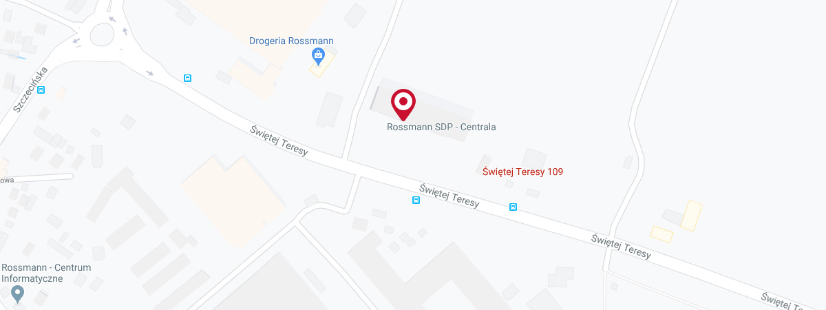 Mapa z lokalizacją siedziby firmy Rossmann
